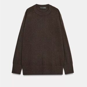 Zara Crewneck Sweater - Dark Brown wool sweater IN SEARCH OF
